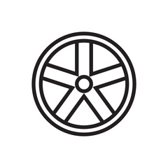 Rims line icon vector design illustration. Isolated on white background. 