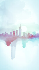 Fototapeta premium Ink Brush Of The Colorful City