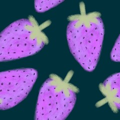 Summer fruit seamless strawberry berry pattern for wrapping paper and fabrics