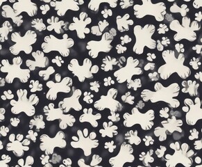 Dog bone vector dog paw doodle Seamless pattern isolated wallpaper background,  pet accessories,  paw print