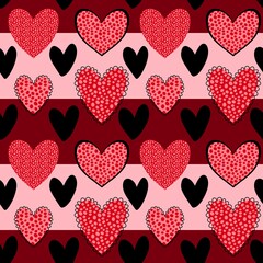 Valentine hearts seamless 14 February love pattern for wrapping paper