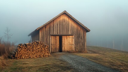 Wood storage in the countryside