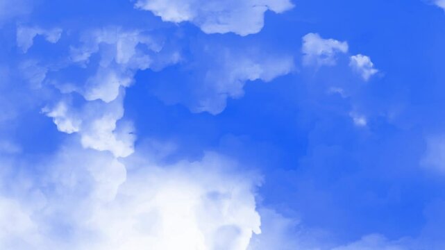 Lazy Cloud Flight Background 4K Loop features a view of flying through a blue cloudy sky with the clouds flying by in a loop.