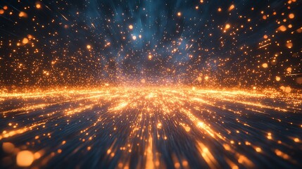 Obraz premium Glowing particles radiating outward from center.