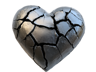 Black Heart Rock Isolated