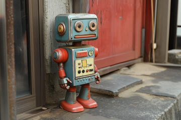 Fototapeta premium Thinking Robot with Futuristic Design and Advanced Technology Highlighting Innovation and Mechanical Intelligence