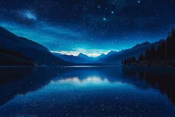 AI-Generated Night Sky with Glowing Stars