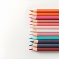 Fototapeta premium Multicolor Pencils on Clean White
