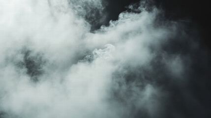 Mysterious fog enveloping dark environment, creating eerie atmosphere and sense of intrigue. swirling mist adds depth and texture to scene