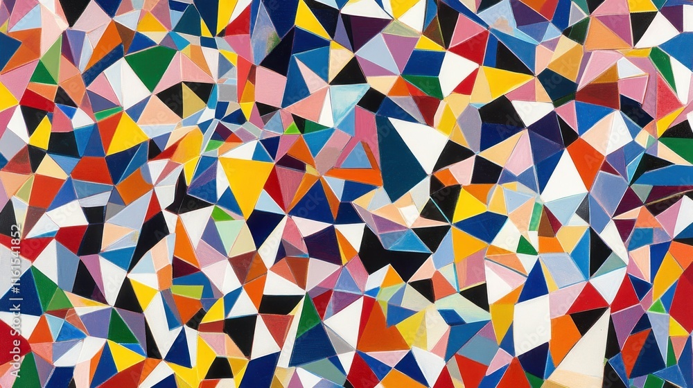 Poster abstract colorful geometric triangle pattern.