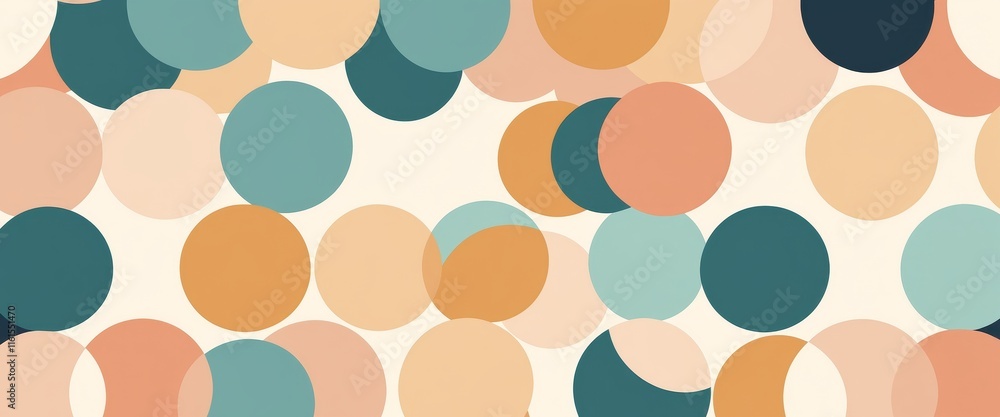 Poster colorful abstract geometric pattern with overlapping circles in earth tones