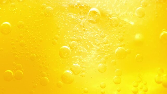 Lemonade Fizzing Bubbles Extreme Close-Up