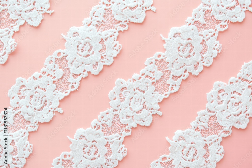 Poster lace inspired seamless pattern featuring intricate floral designs on a soft pastel background. gener