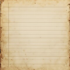 Aged Beige Recycled Notebook Paper Texture, Horizontal Lines, Subtle Fibers, Diffused Light Background