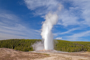 Old Faithful in Full Eruption