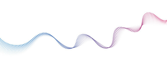 Flowing Dot Wave halftone gradient pattern on transparent background	
