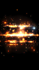 Fiery Abstract Background Image: Glowing Orange and Yellow Digital Stripes