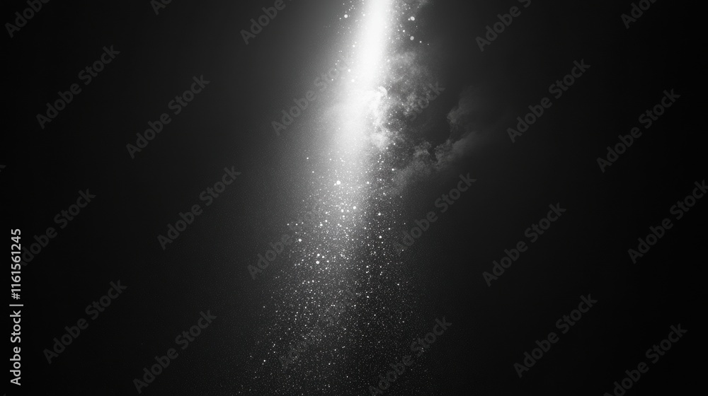 Poster narrow beam of light piercing through the darkness creates a dramatic contrast in a serene atmospher