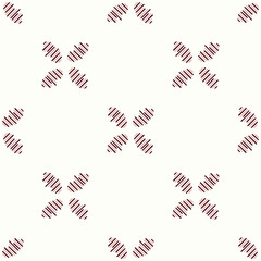 Fototapeta premium Simple modern vector scandi shape seamless pattern. Pastel floral motif on white isolated background, suitable for gender neutral kids fabric design allover swatch tile. 