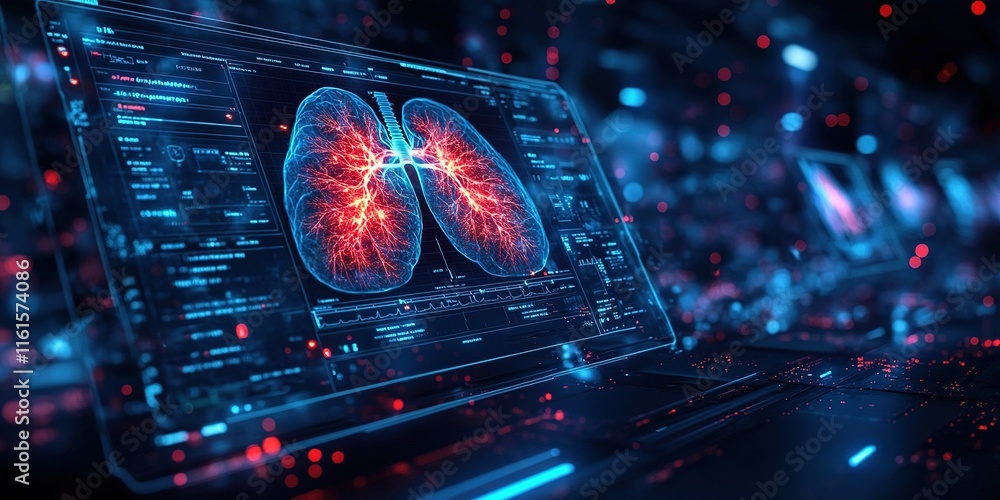 Poster advanced medical visualization technology reveals detailed lung structures and functions during a di
