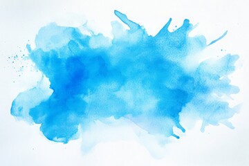 Obraz premium Abstract watercolor hand drawn background. Very ligth blue watercolor spot in center of image. Abstract background, texture blue