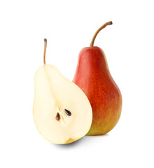 Tasty fresh ripe pears isolated on white