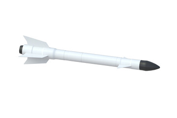 Naklejka premium Cruise missile isolated on white background. Nuclear, ballistic weapon. Air defence. Modern military technology. 3d render