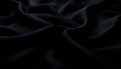 Obraz premium Luxurious Black Silk Fabric Draped Elegantly with Soft, Flowing Waves 