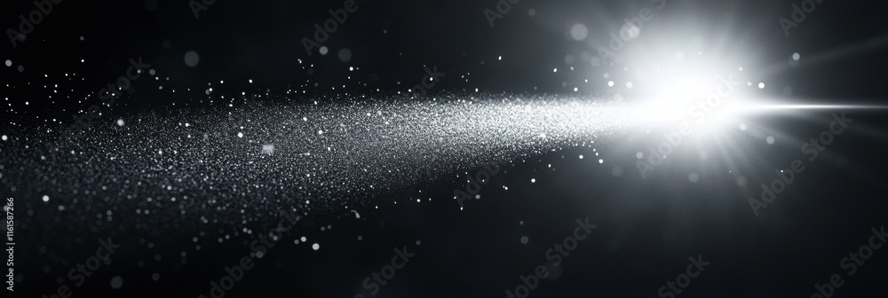 Aufkleber Narrow beam of light piercing through complete darkness creating a striking contrast in an empty space. Generative AI