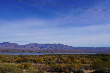 a Roosevelt Lake & the Sierra Ancha Mountain Range in central Arizona. 