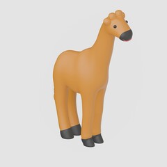 3d render giraffe isolated on transparent background Cartoon Illustration in plastic style