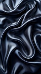 Fototapeta premium Black fabric sleek smooth silk texture high resolution hd background