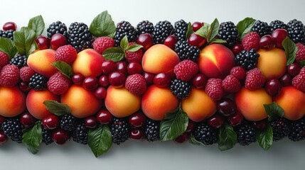 Colorful summer fruit arrangement.