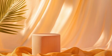 Peachy Minimalist Product Display Mockup. Perfect for showcasing your products with a feminine and sunny aesthetic.