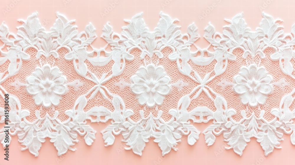 Poster elegant lace inspired seamless pattern showcasing intricate floral designs on a soft pastel backgrou