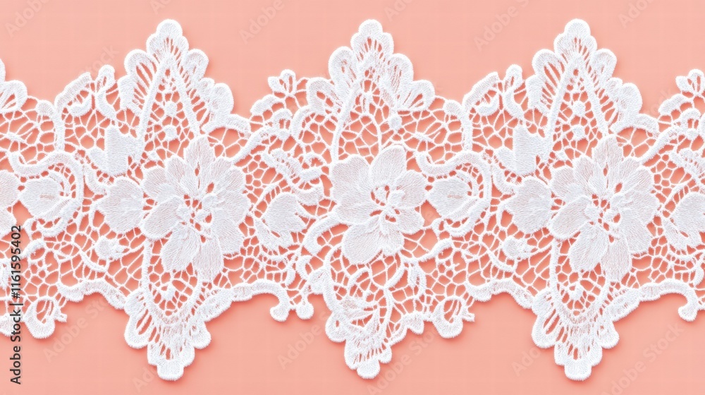 Poster lace inspired seamless pattern with floral motifs on a soft pastel background. generative ai