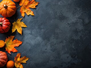 Fall-themed background for Thanksgiving Day with blank space for text