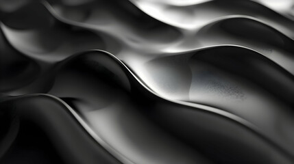 Fototapeta premium Abstract Black Waves and Curves with Soft Lighting Effects