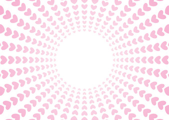 放射状に並んだハートの背景