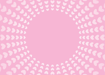 放射状に並んだハートの背景