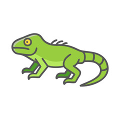 Fototapeta premium Green lizard icon