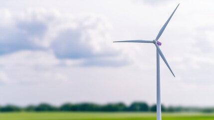 Modern Wind Turbine with Detailed Energy Data Analytics Against Clear Sky Showcasing Renewable Energy Technology for Sustainable Future and Environmental Solutions