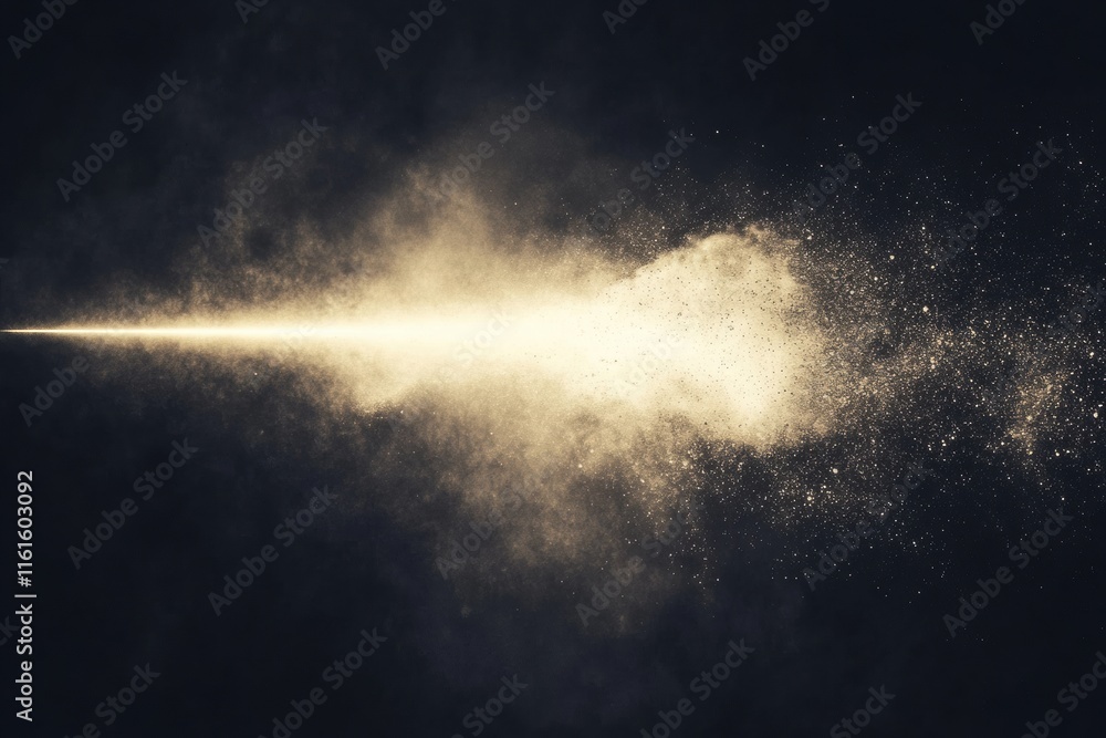 Poster Narrow beam of light piercing through overwhelming darkness in a captivating display of contrast and illumination. Generative AI