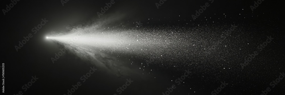 Fototapete narrow beam of light piercing through the vast darkness creating a stunning visual effect. generativ