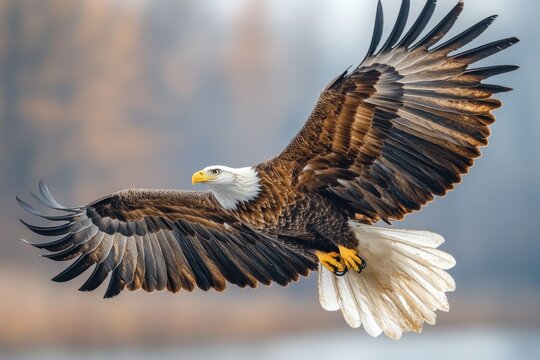 The inspiring sight of a rehabilitated eagel bird soaring back into the wild