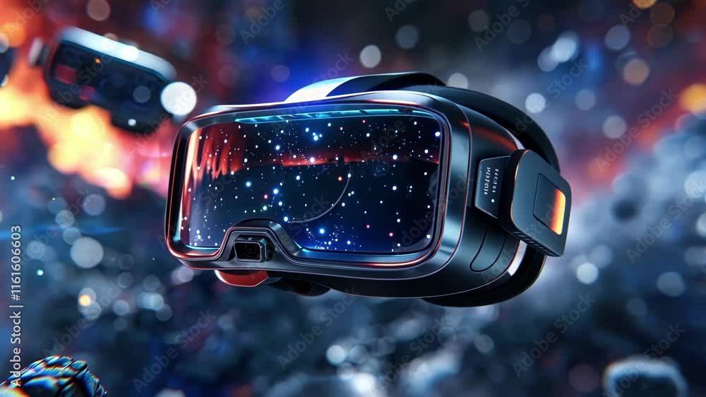 Poster virtual reality goggles transport players to a simulated world where they must navigate an antimatte