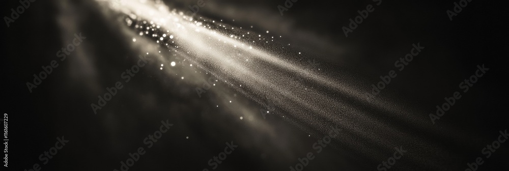 Leinwandbilder narrow beam of light piercing through deep darkness, creating a magical aura in a dim space. generat