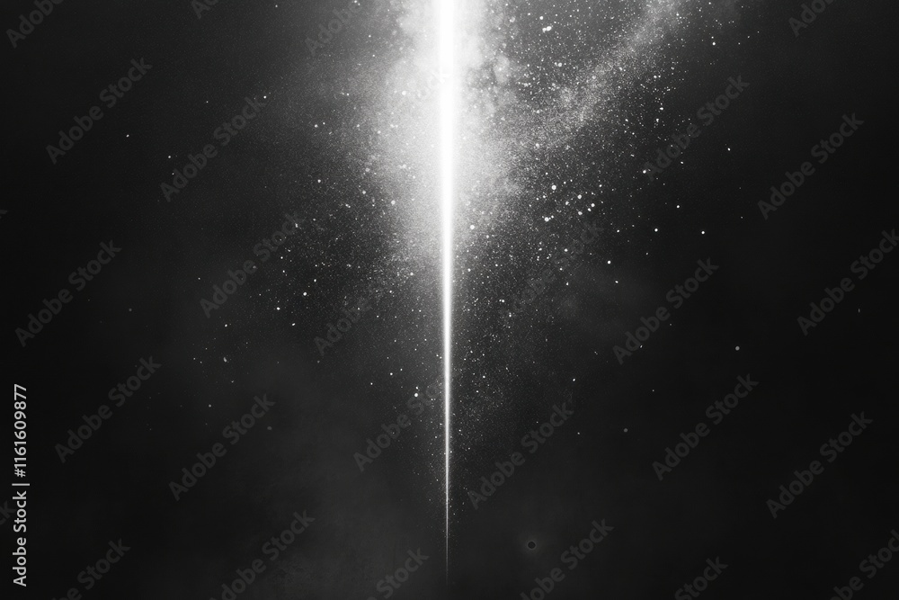 Aufkleber narrow beam of light pierces through complete darkness in a mesmerizing cosmic display. generative a