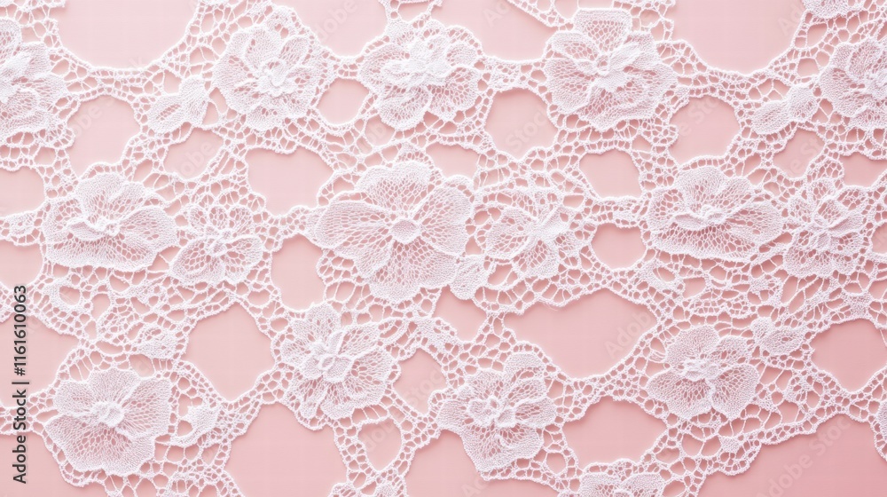 Aufkleber lace inspired seamless pattern featuring delicate floral motifs on a soft pink background for elegan