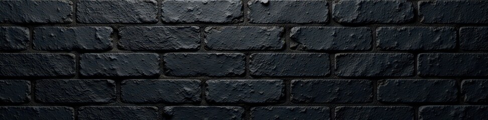 Rough-textured black brick wall, deep shadows , photo, charcoal